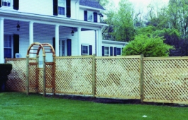 2” Diamond Lattice Fence Panels with Arbor Gate