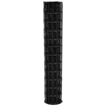 WELDED WIRE YARD GUARD FENCE BLACK VINYL COATED 2″ x 4″, 6′ HIGH x 50′ 14ga 1
